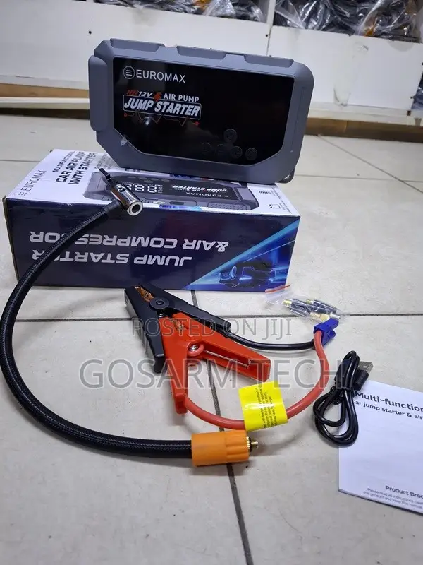 Euromax EMK3 Portable Car Jump Starter With Air Compressor Emergency