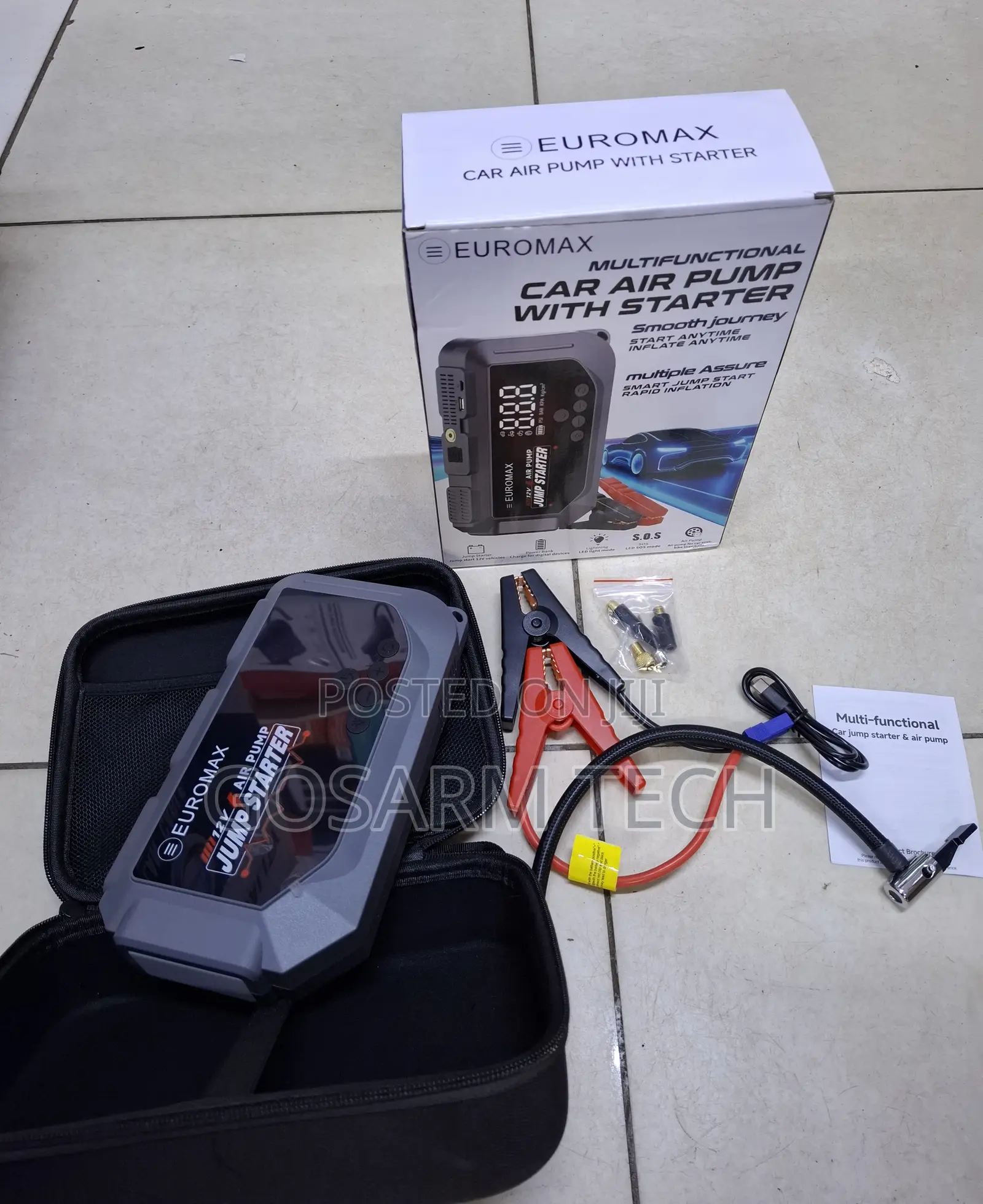 Euromax EMK3 Jump Starter Digital Air Pump –Car Battery Booster,