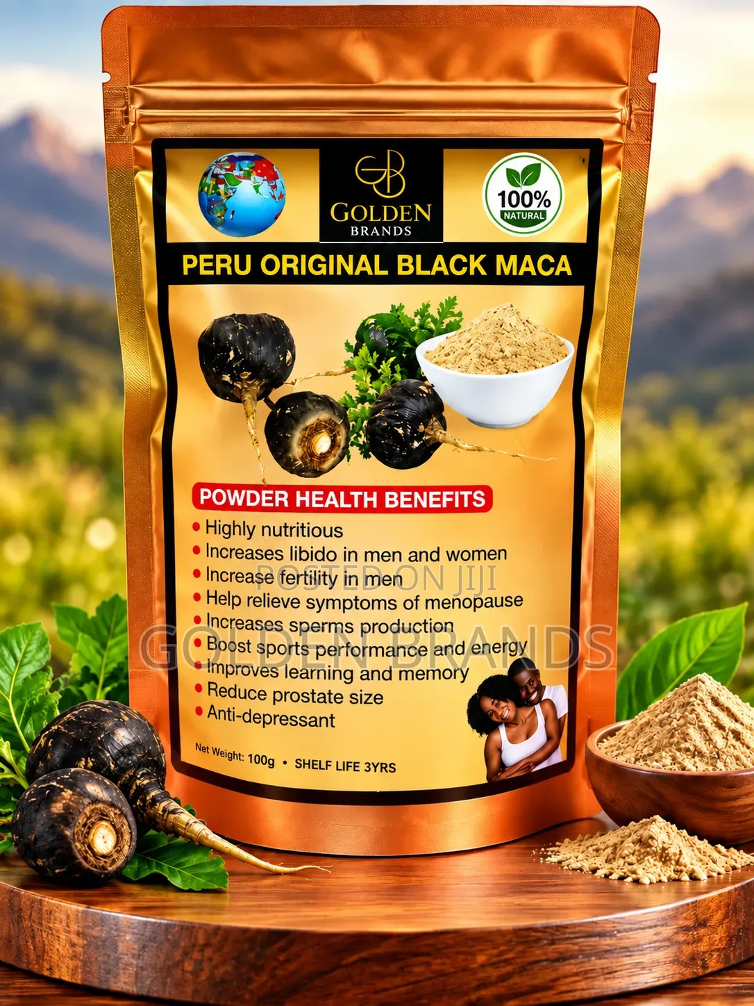 Pure Organic Black Maca Extract Powder 100gm