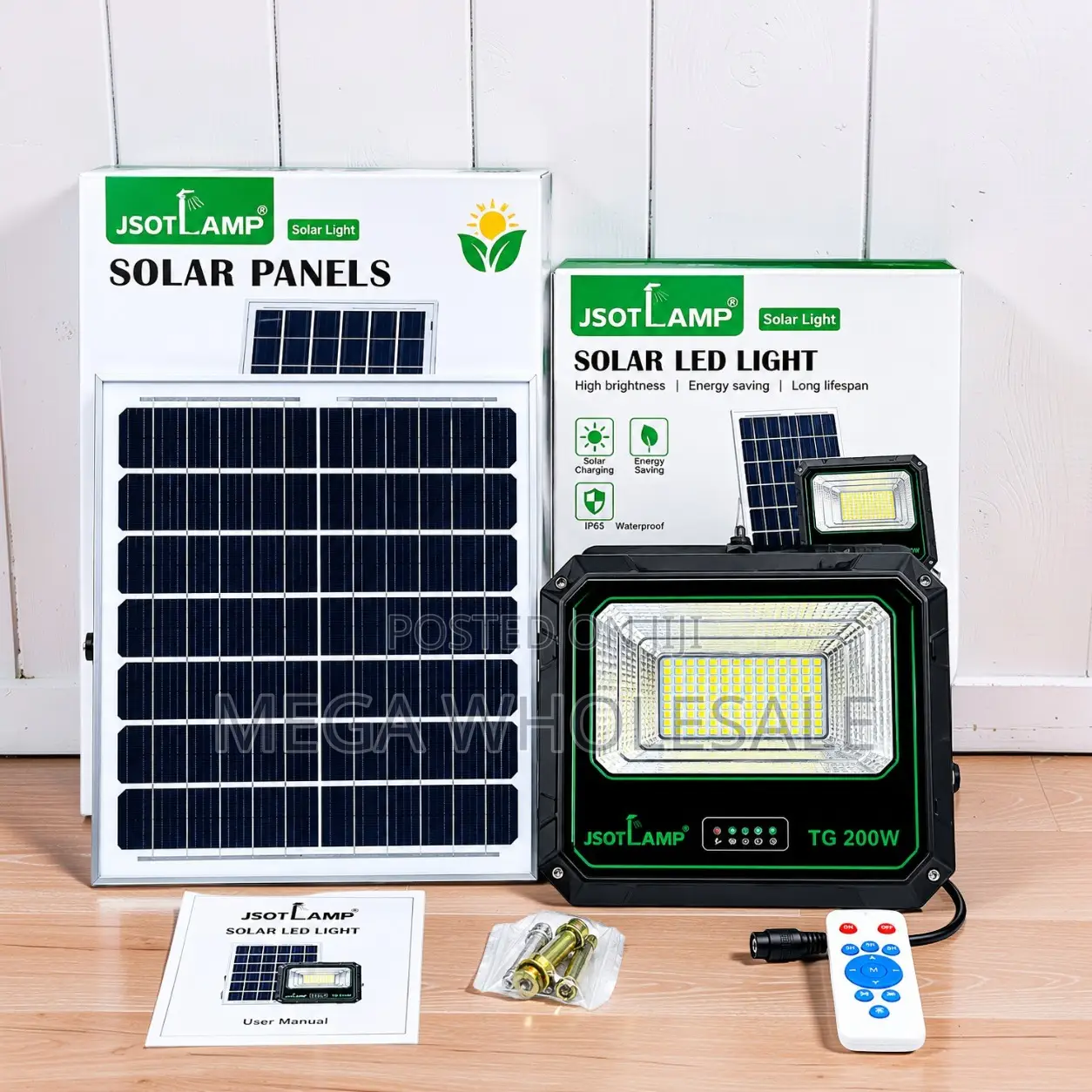 Stable Operation 200W Watts Outdoor Security LED Solar Flood Light