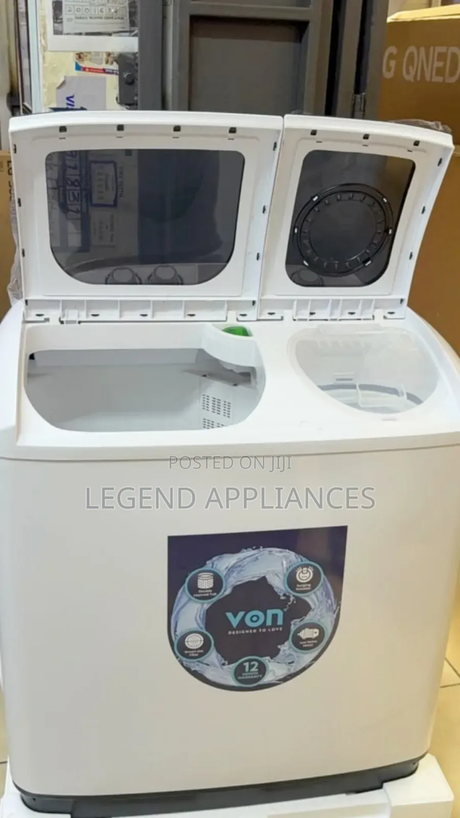 VON VWM-13TALK Twin Tub Washing Machine 13KG