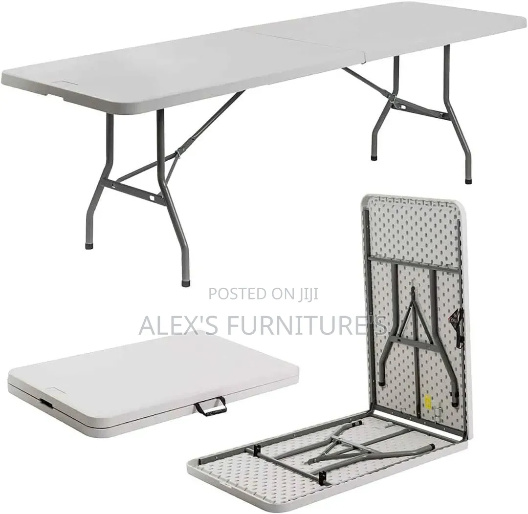 1.8 MTR White Foldable Table _Newcastle Modern Foldable Table