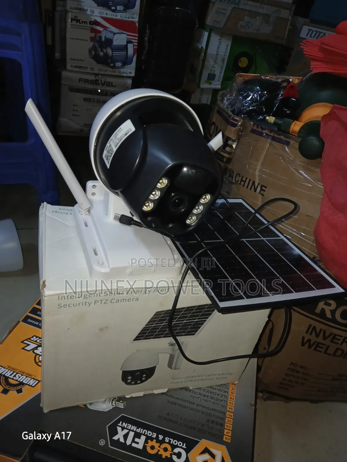 Region Shows a Black Wireless Security Camera With Dual Antennas