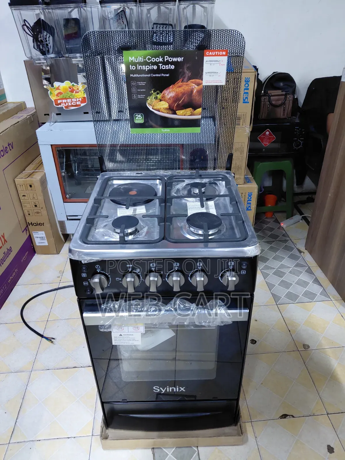 Syinix 50x55 3+1 Gas Cooker With Electric Oven