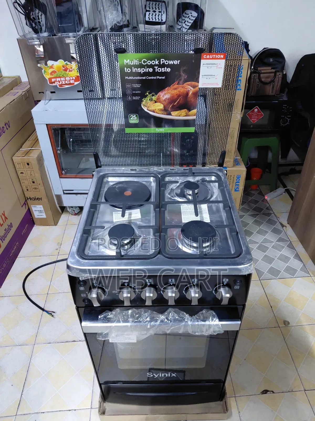 Syinix 50x55 3+1 Gas Cooker With Electric Oven