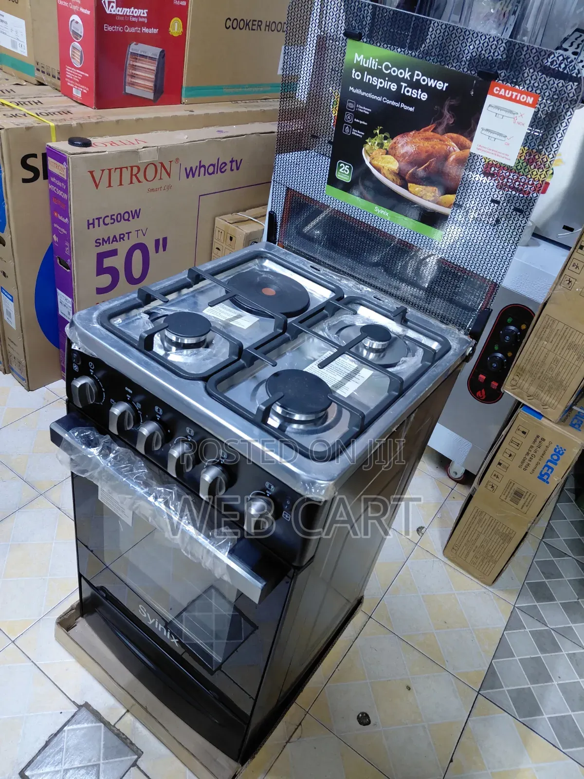 Syinix 50x55 Gas Cooker 3+1 Burner Electric Oven