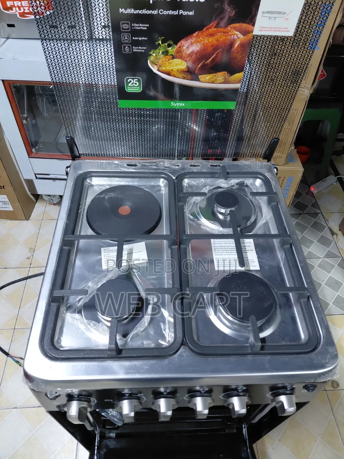 Syinix 50x55 Gas Cooker 3+1 Burner Electric Oven