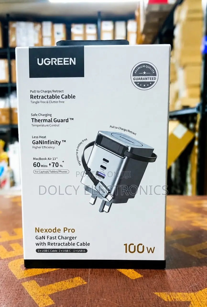 Ugreen Nexode Pro Fast Charger 100W With Retractable Cable