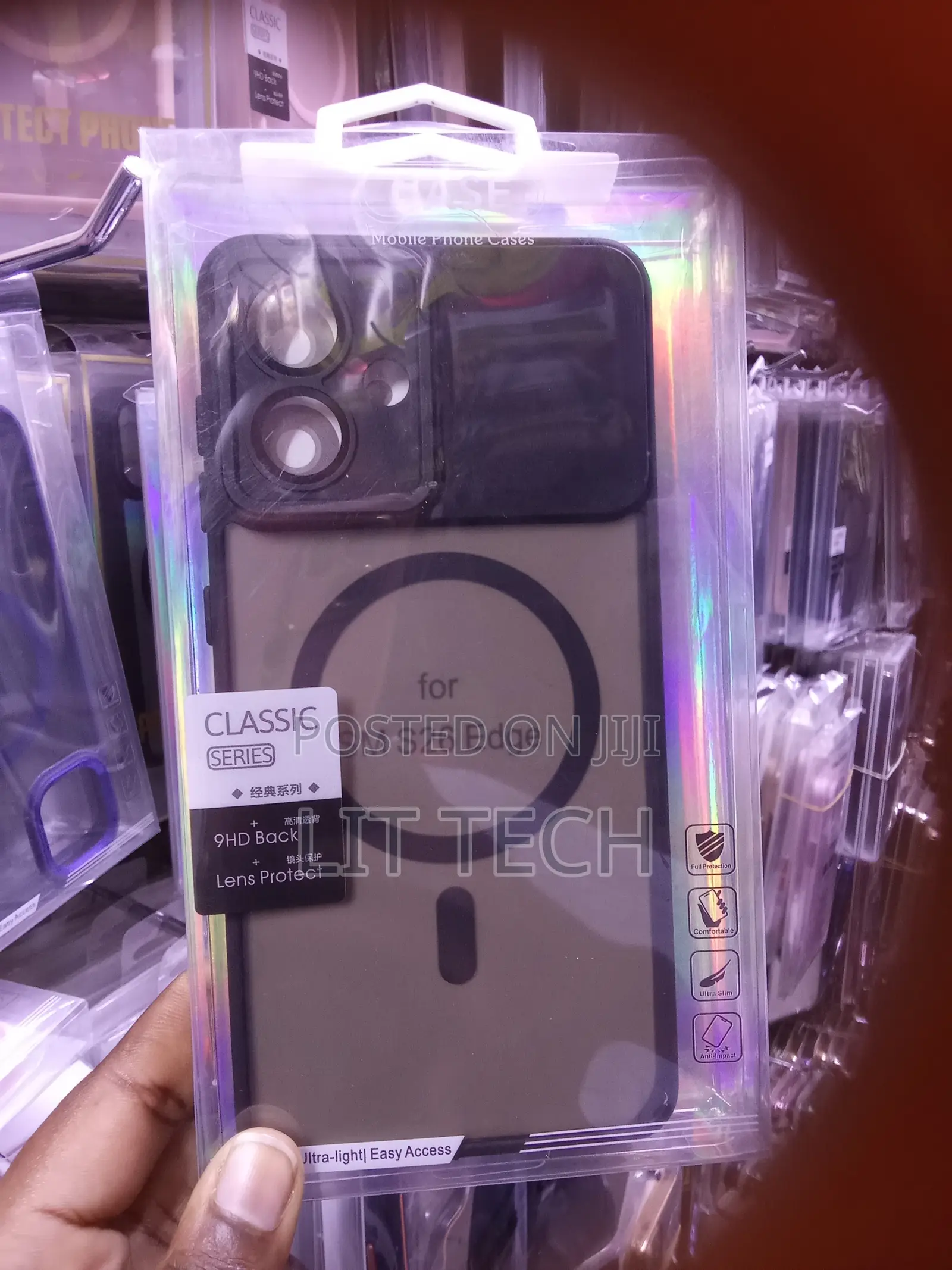 Galaxy S26 Edge Translucent Magnetic Matte Black Case With Lense Cover
