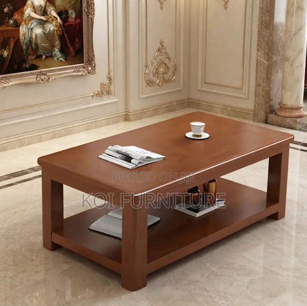 Coffee Table; Executive Modern Mahogany Reception Coffee Table