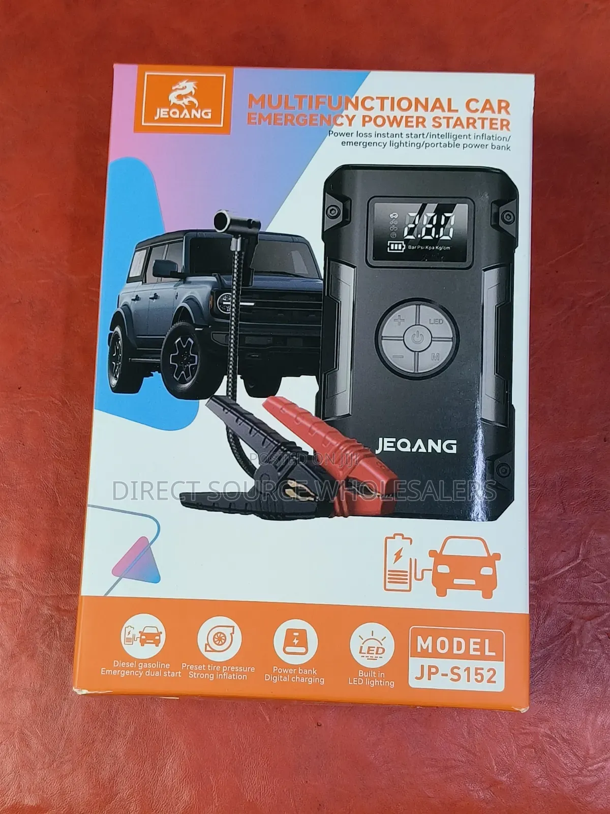 JEQANG JP-S152 4-in-1 Car Jump Starter, Tyre Inflator Power Bank