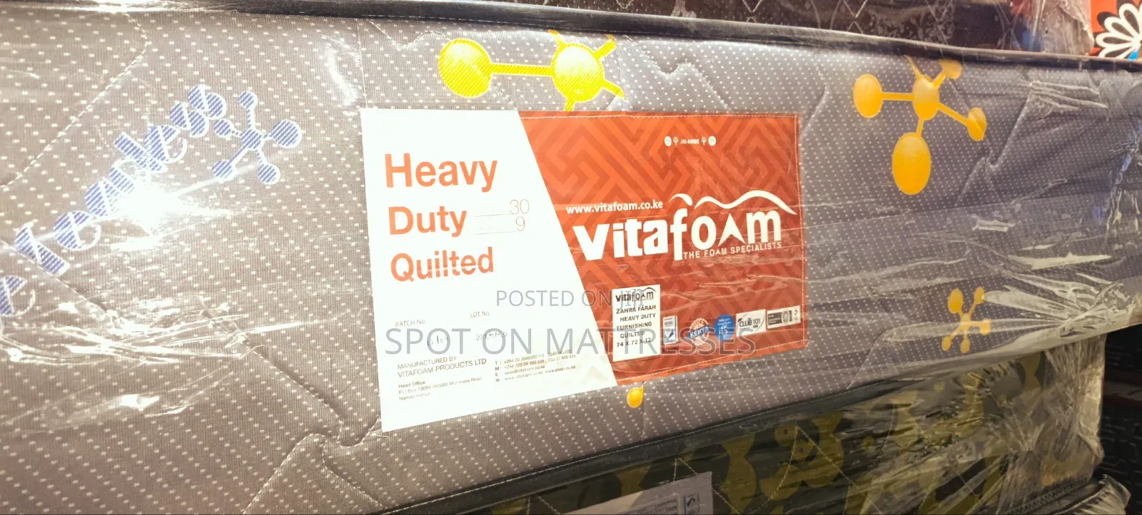 5X6X12 and 6X6X12 Vitafoam HDQ Mattresses. Free Home Delivery!