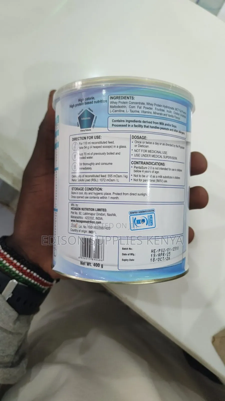 Pentasure 2.0 High Calorie Nutrition Protein Powder 400g Supplement