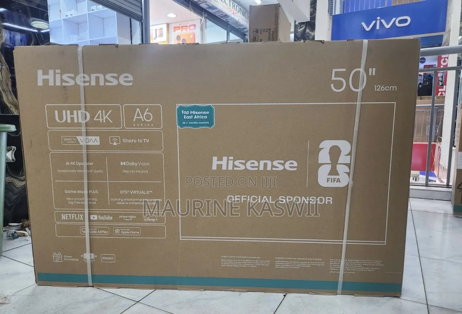 Hisense 50” Uhd Smart Frameless TV -50a6kken
