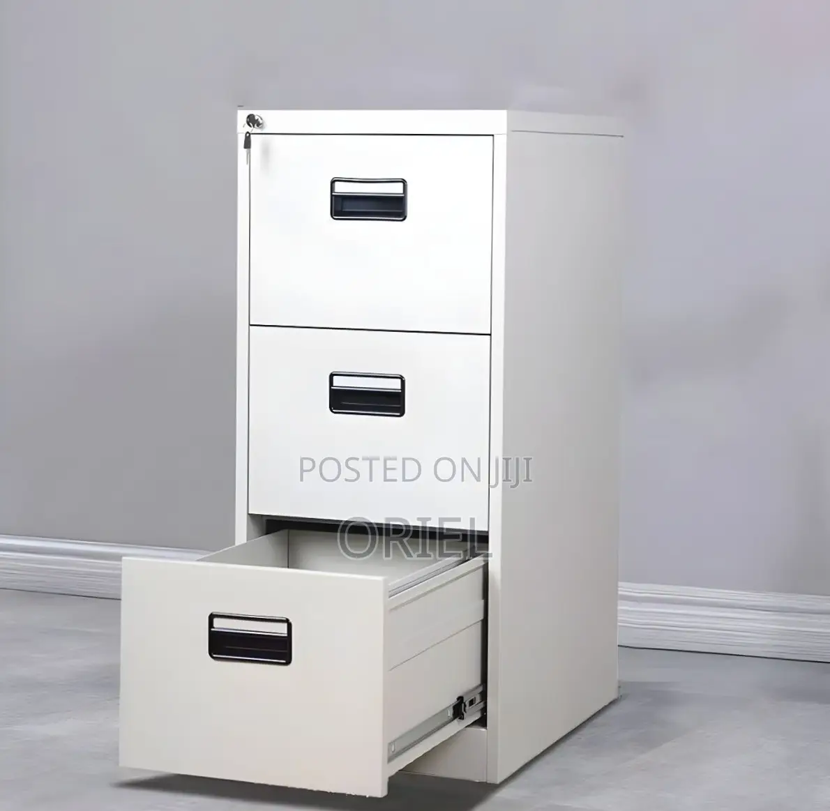 3-Drawer Office Steel Filing Cabinet : Metal Storage Cabinet