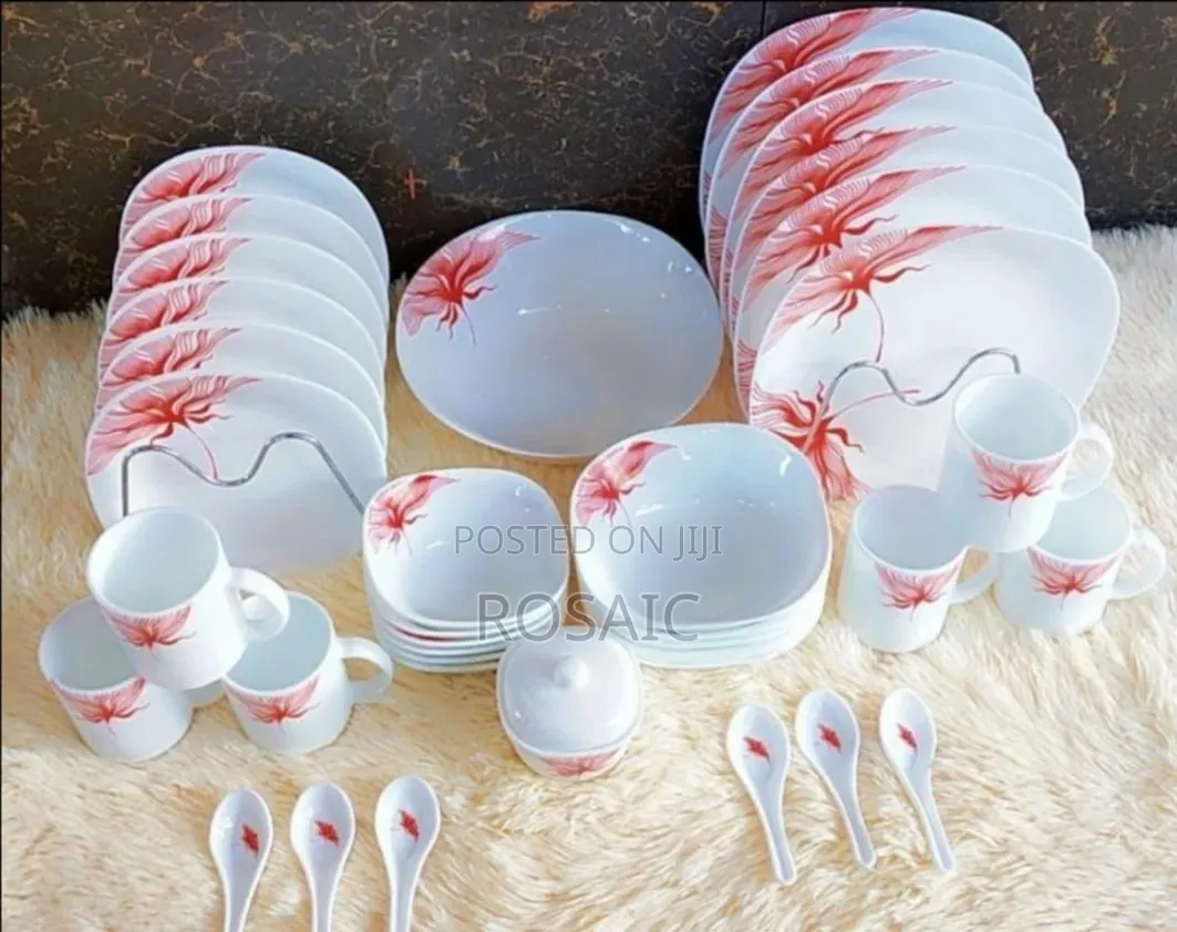 39 Pieces Square Opal Glass Dinner Set