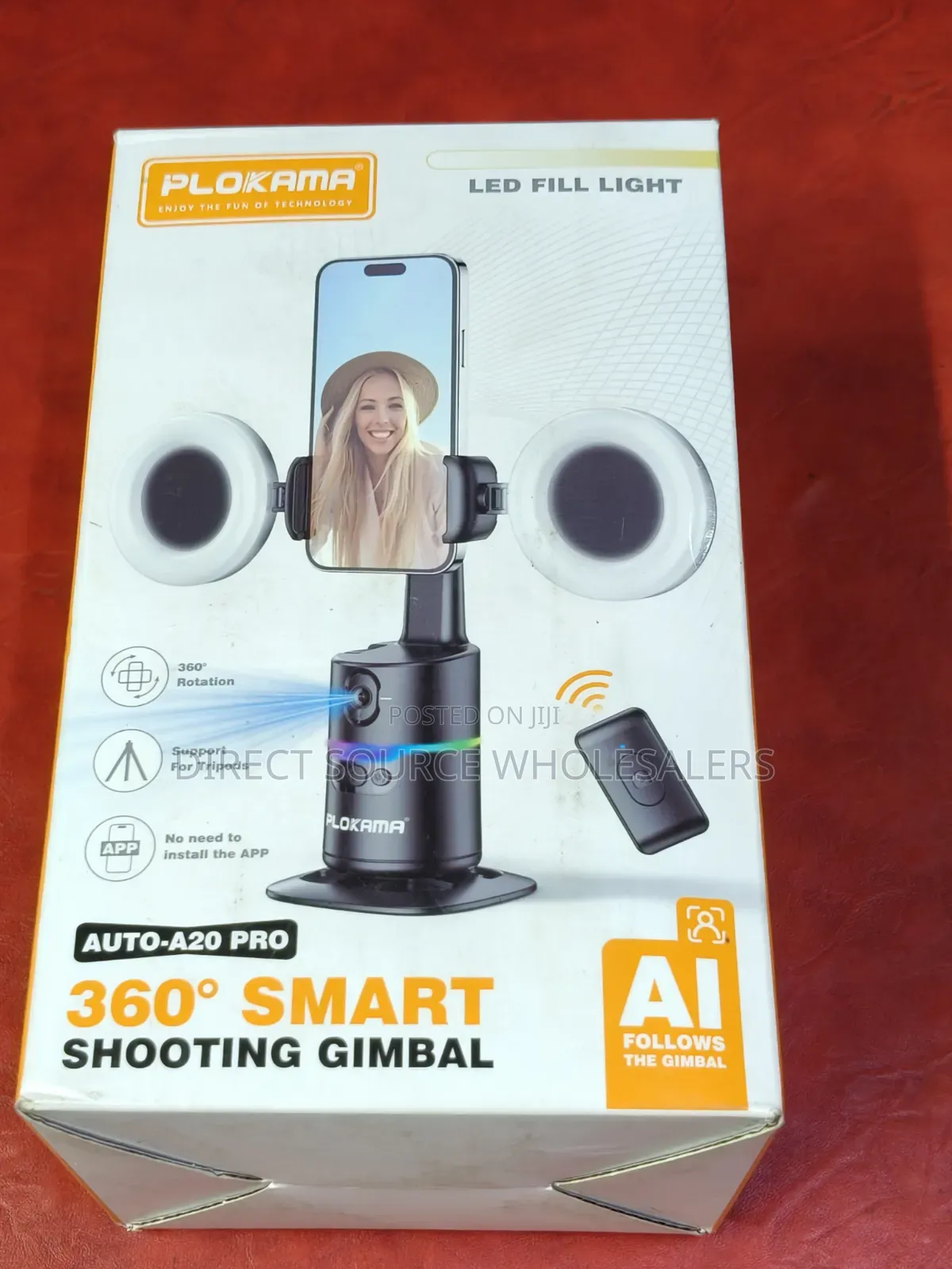 Plokama A20 Pro AI Gimbal Selfie Stick With LED Fill Light
