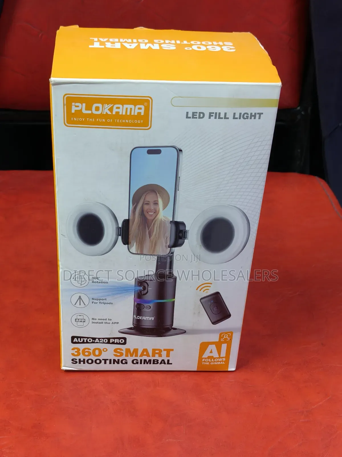 Plokama A20 Pro AI Gimbal Selfie Stick With LED Fill Light