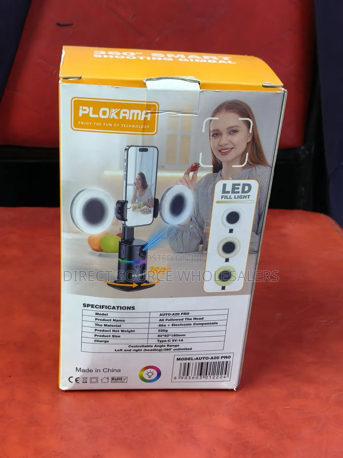 Plokama A20 Pro Smartphone Gimbal With LED Fill Light