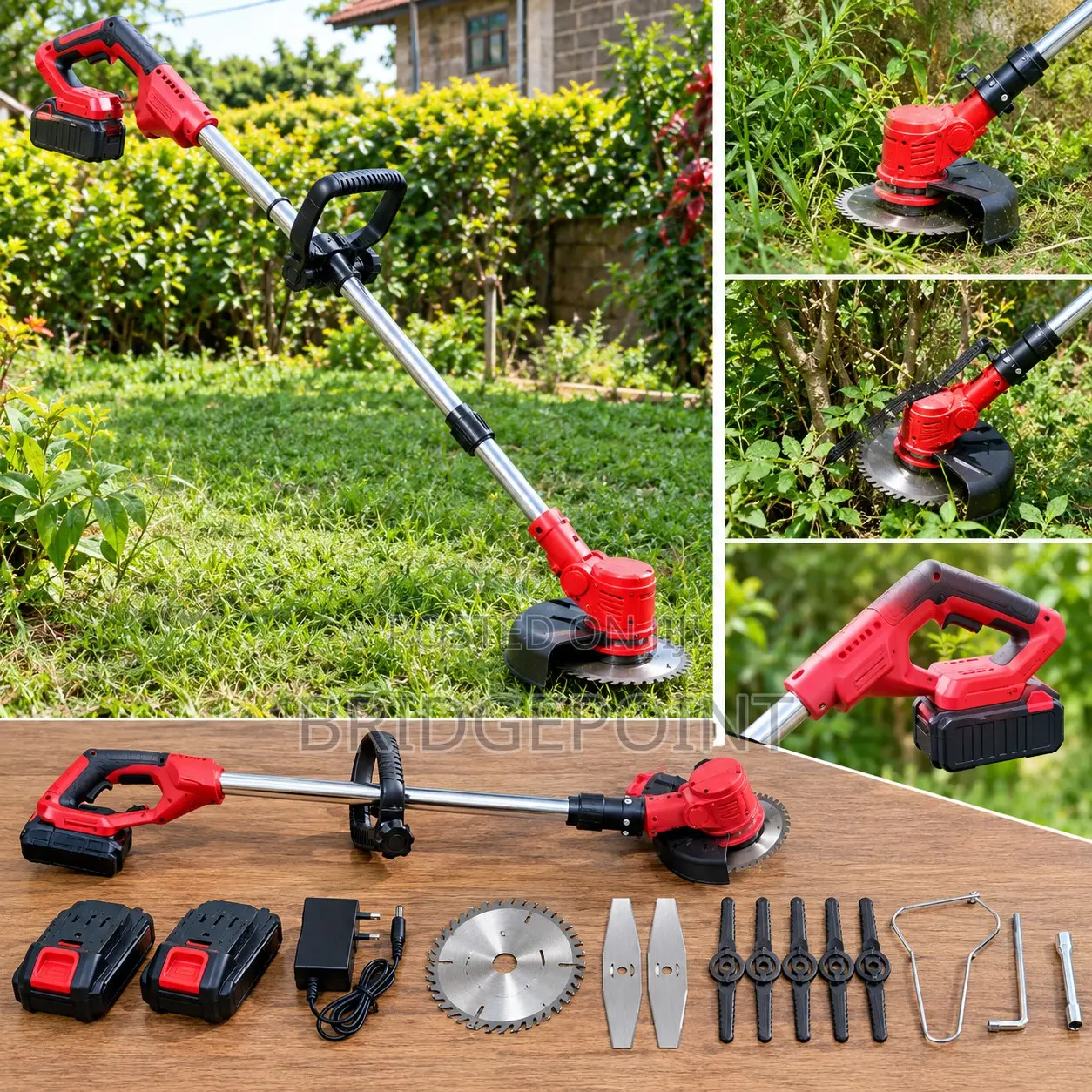 Rechargeable 2 Battery 9 Blades Lawn Mower