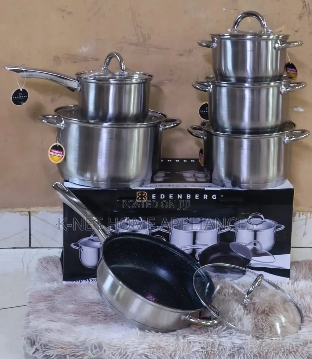 Edenberg 12 PC Stainless Steel Cookware