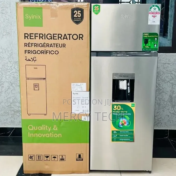 Syinix 210L Double Door Fridge With Water Dispenser