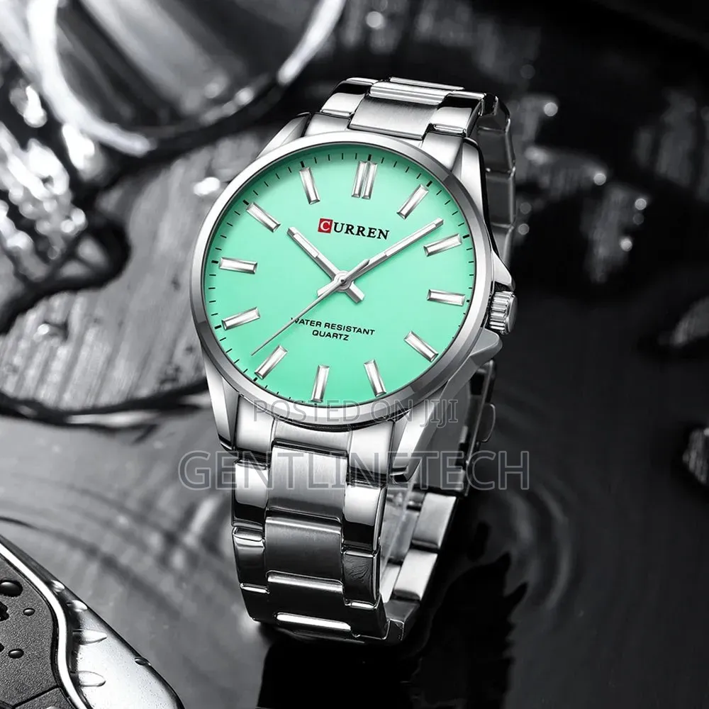 Curren C9090G Mint Green and Silver