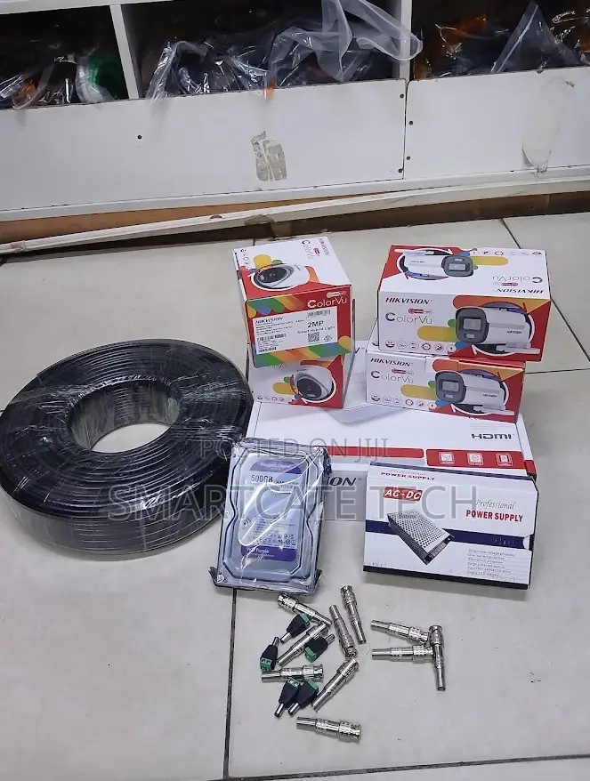 Hikvision 4CH DVR CCTV System 4 Cameras ColorVu Technology
