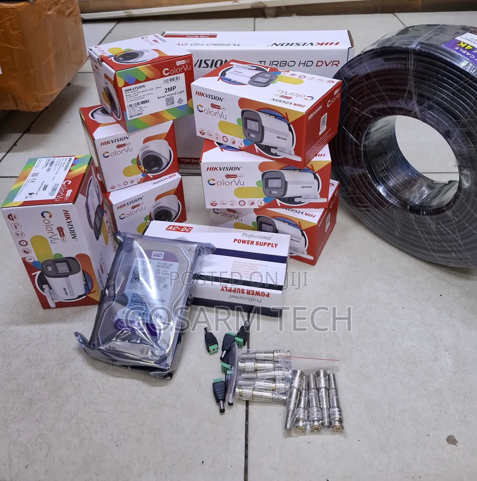 Eight Colorvu Cameras Hikvision 8 Channel DVR CCTV Full Package Camera
