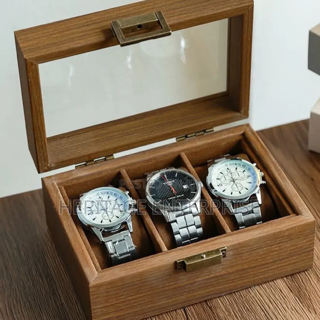 Wooden Watch Organizer 3 Slot