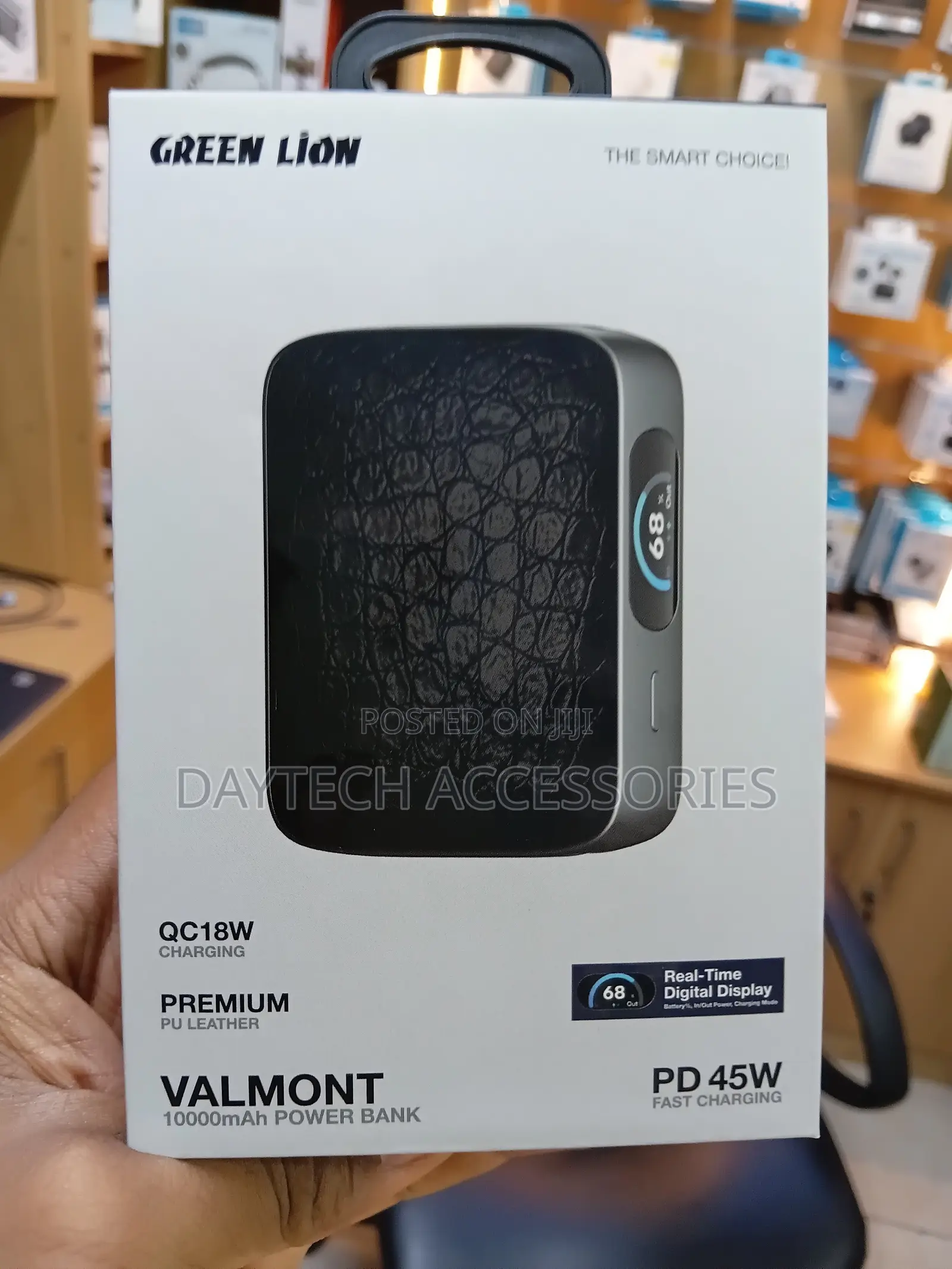 Green Lion Valmont 10000mAh Power Bank - Black