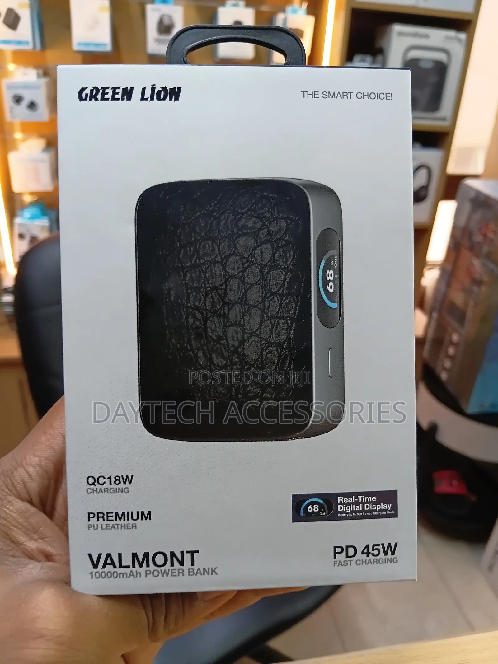 Green Lion Valmont 10000mAh Power Bank With Premium PU Leather Finish