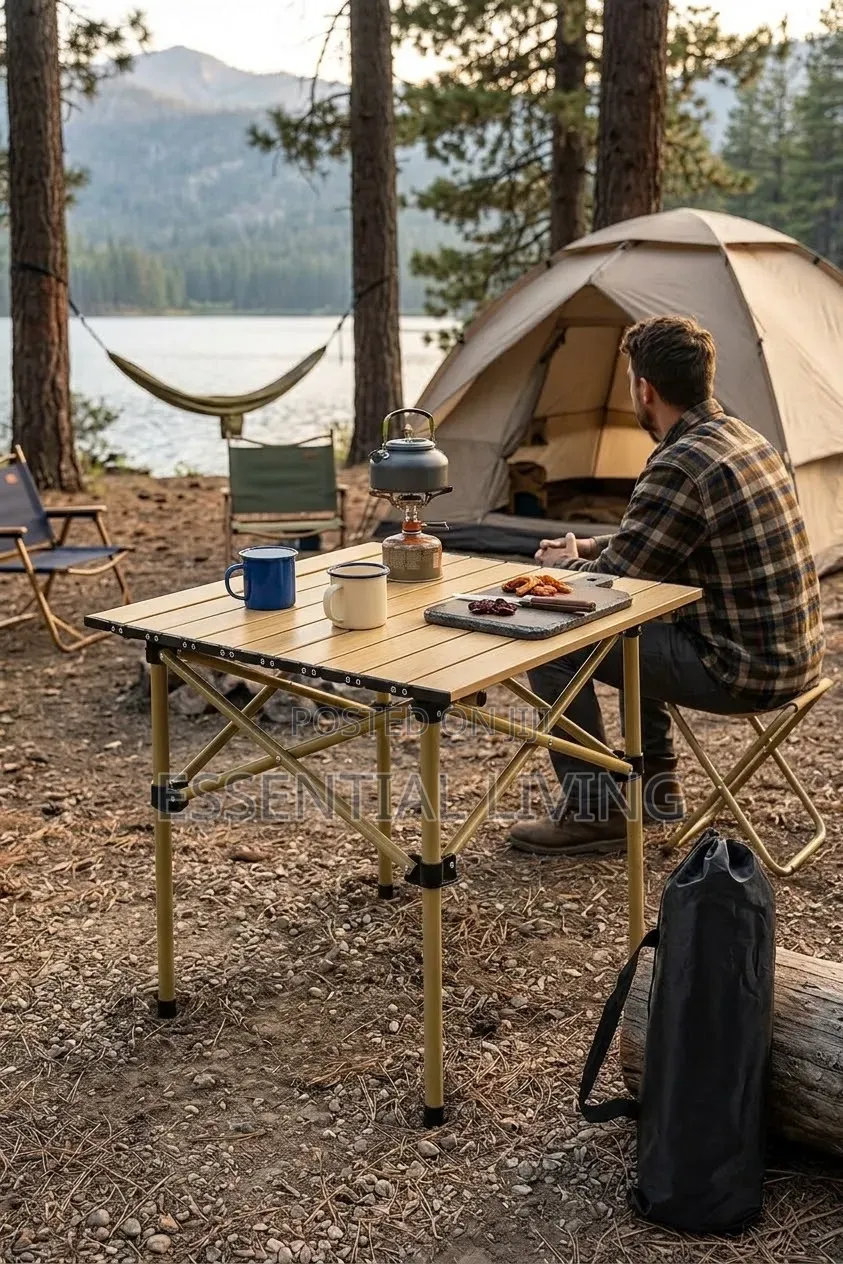 Portable Folding Camping Table Lightweight Roll-Up Desk With Bag