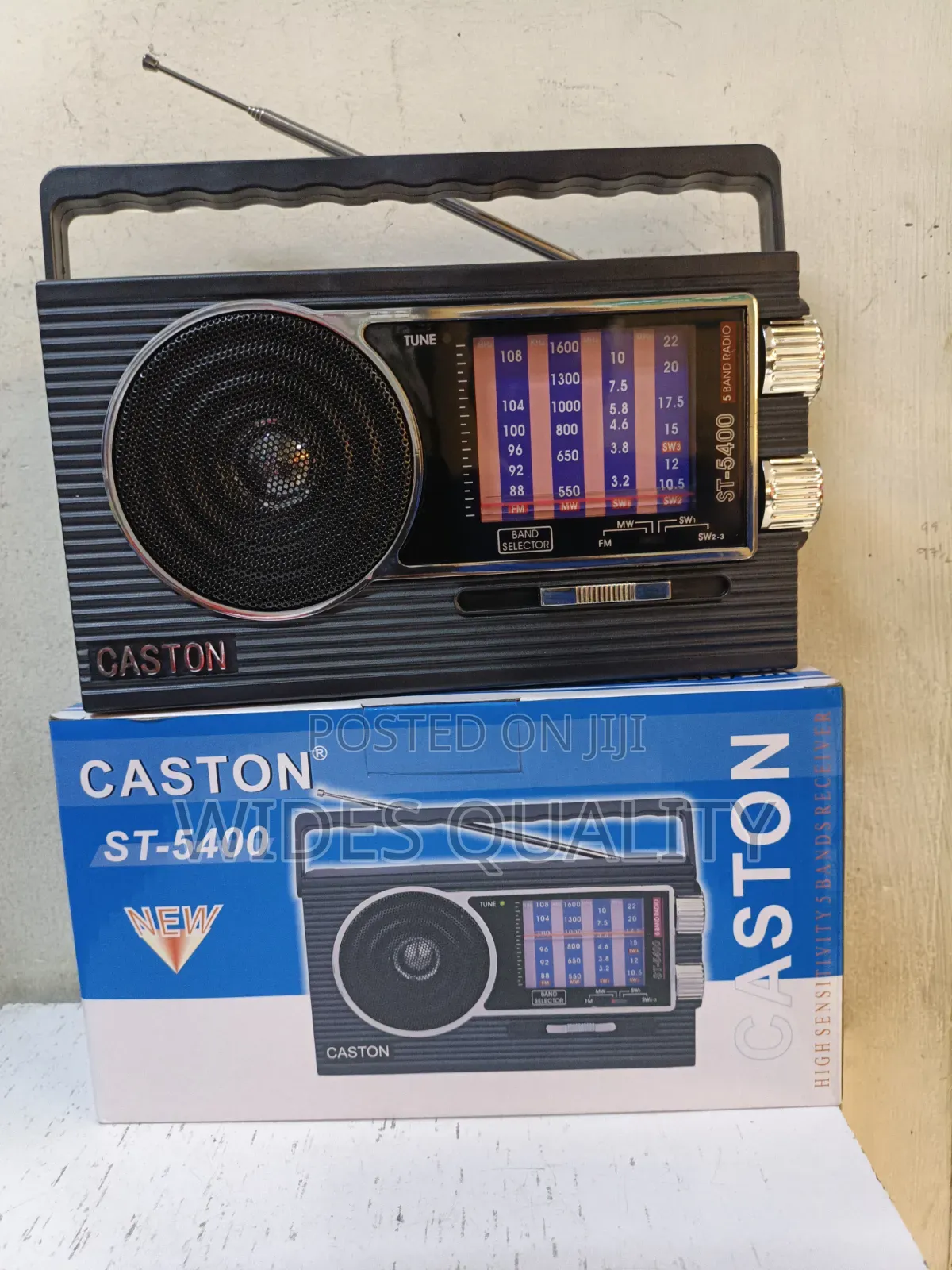 Black Caston ST-5400 5-Band Portable Radio