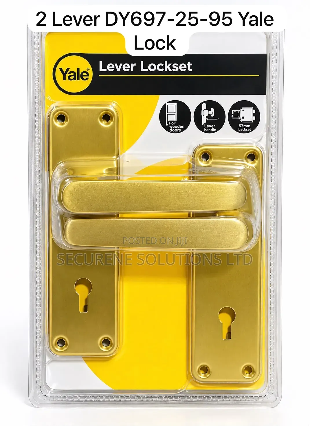 The Yale 2 Lever Lockset 2l-Dy687-23-95-Silver