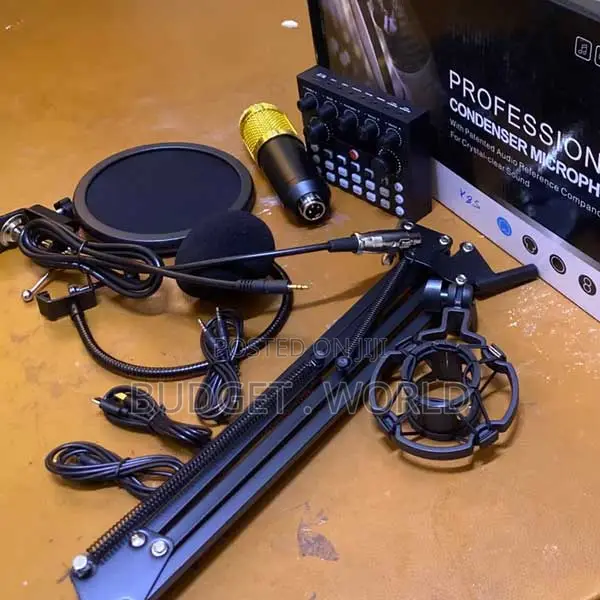 BM800 Condenser Microphone Kit With Metallic Stand + V8S