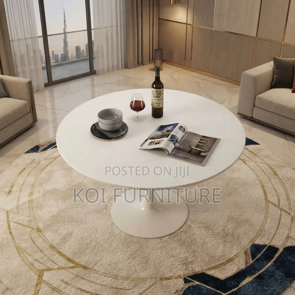 Coffee Table; Round Marble Home Office White Coffee Tables