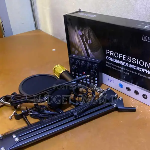 BM-800 Professional Condenser Mic Kit With V8S Sound Card – Podcasting