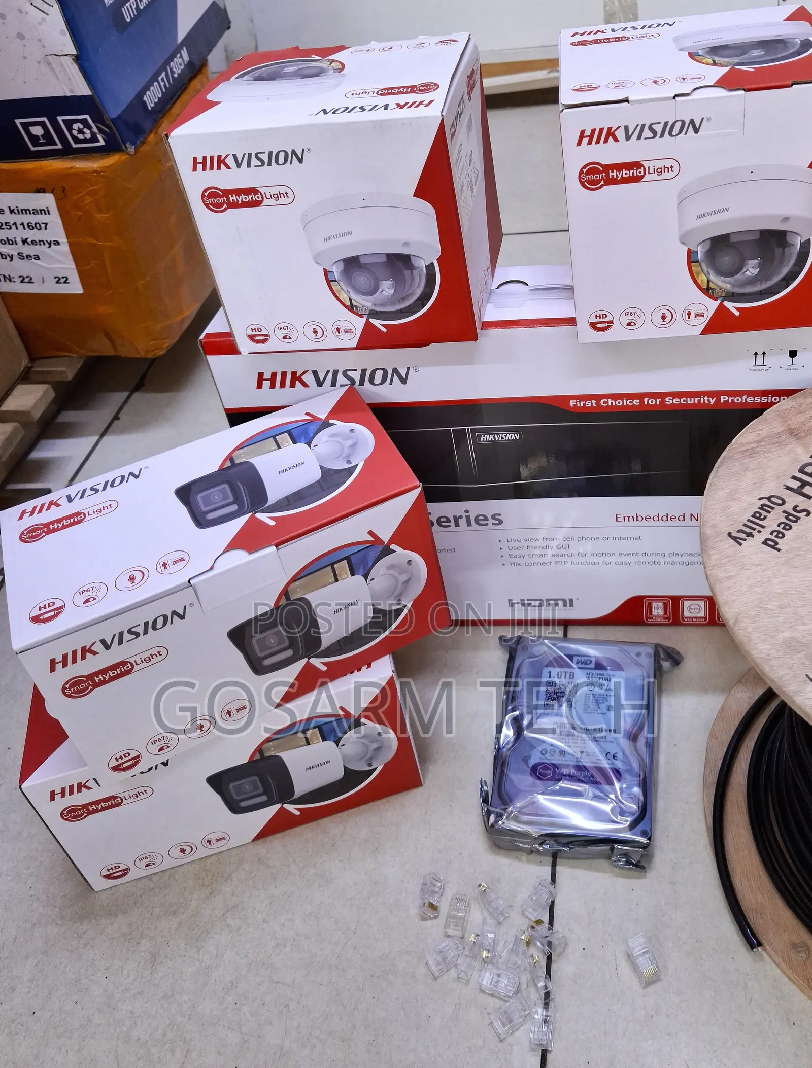 New Advanced Hikvision NVR 4CH 4 Smart Hybrid Cameras Surveillance Kit