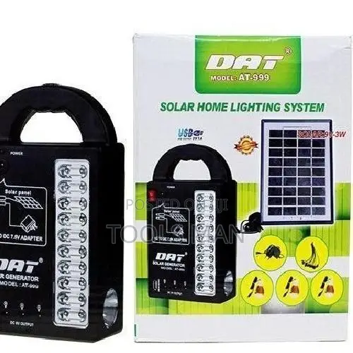 Solar Home Lighting System + Side Emergency Light 3 Bulbs.DAT 999