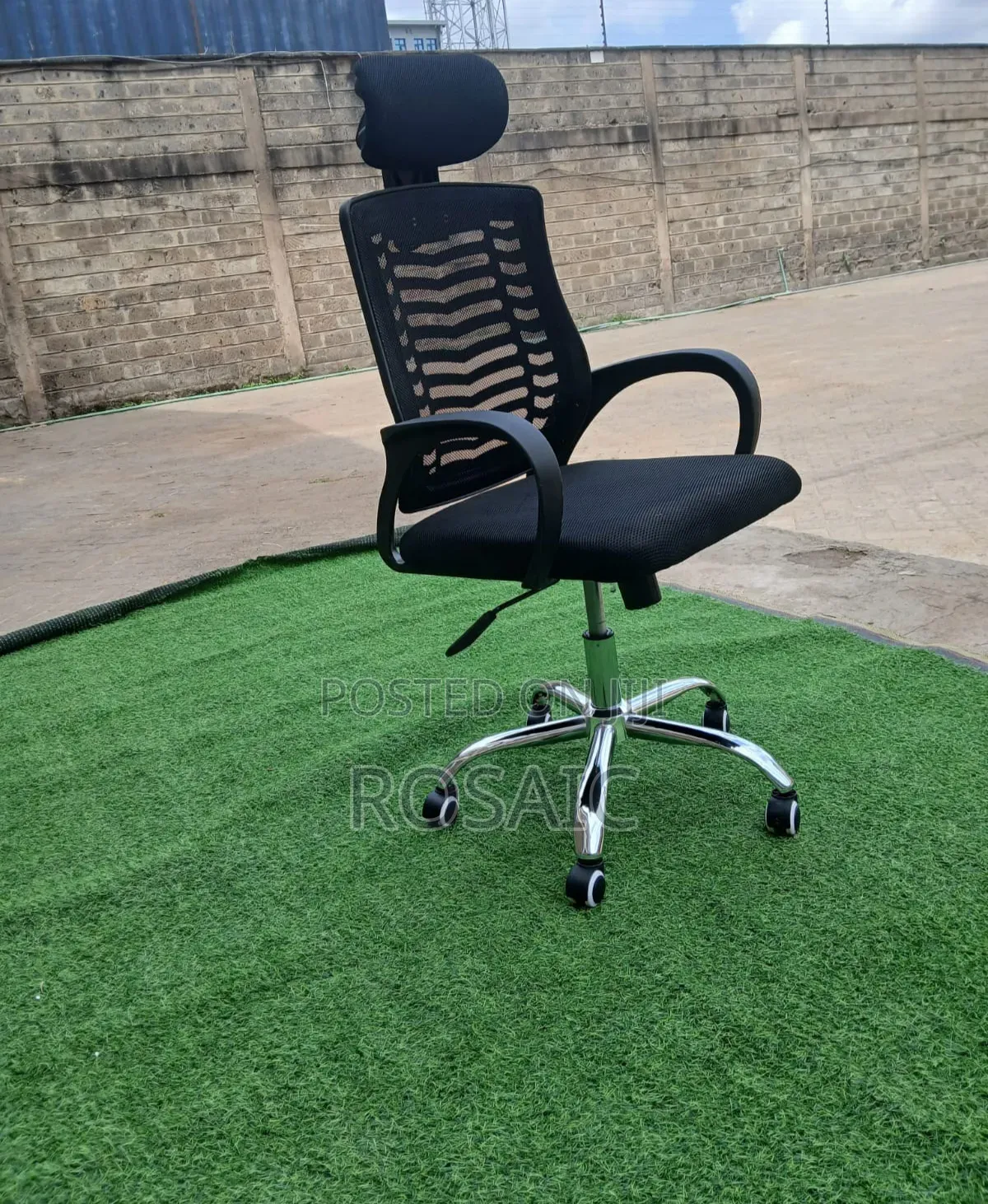 Secretarial Mesh Office Chair With Headrest