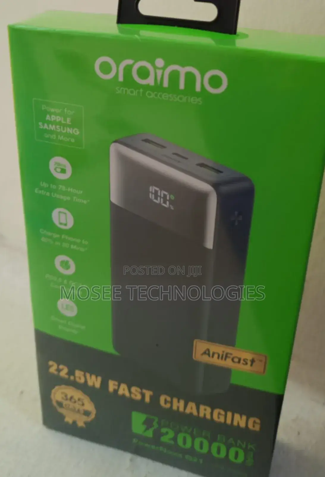Oraimo 20000mAh 22.5W Fast Charging Power Bank