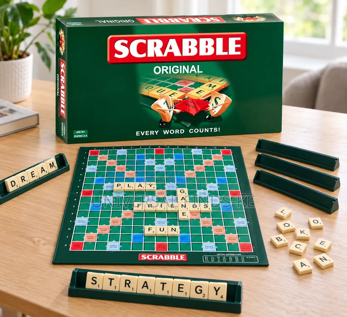Word Building Scrabble Game Letter Tiles Family Board Game Indoor Fun