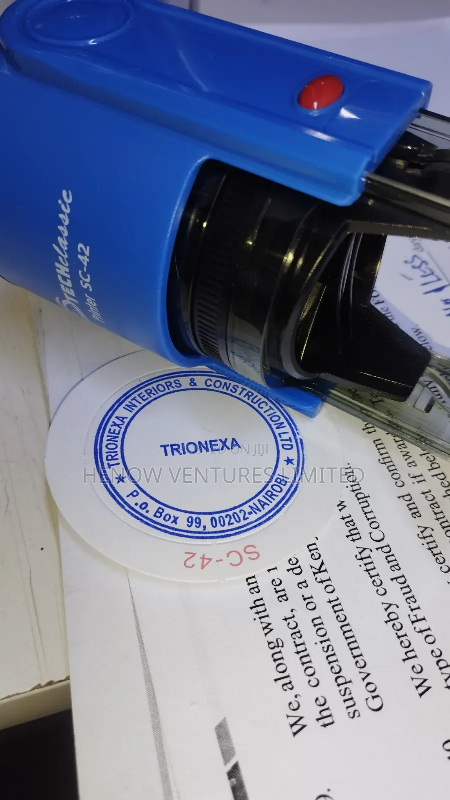 Self Inking Rubber Stamp for Construction