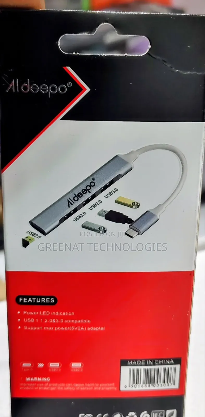 Aldeepo 4in1 Type-C Hub USB-C to 4 USB Laptop Phone