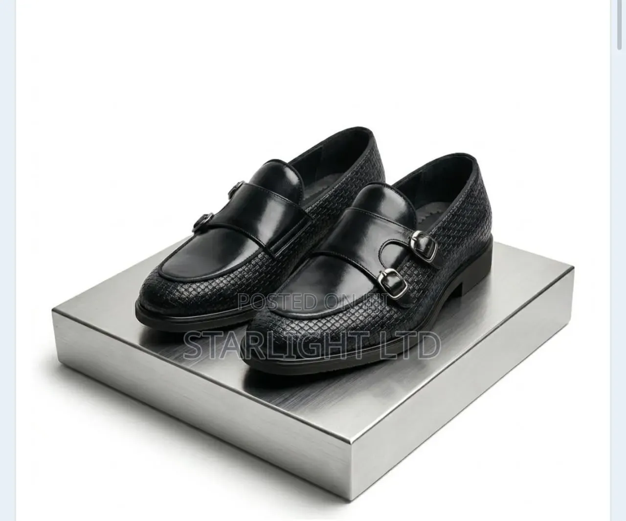 Leather Double Strap Mens Official Shoes 40-45