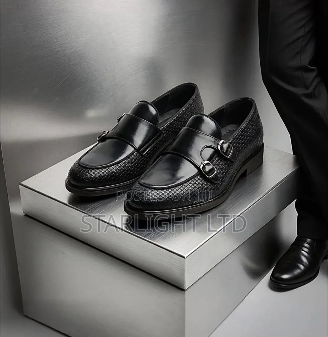 Leather Double Strap Mens Official Shoes 40-45