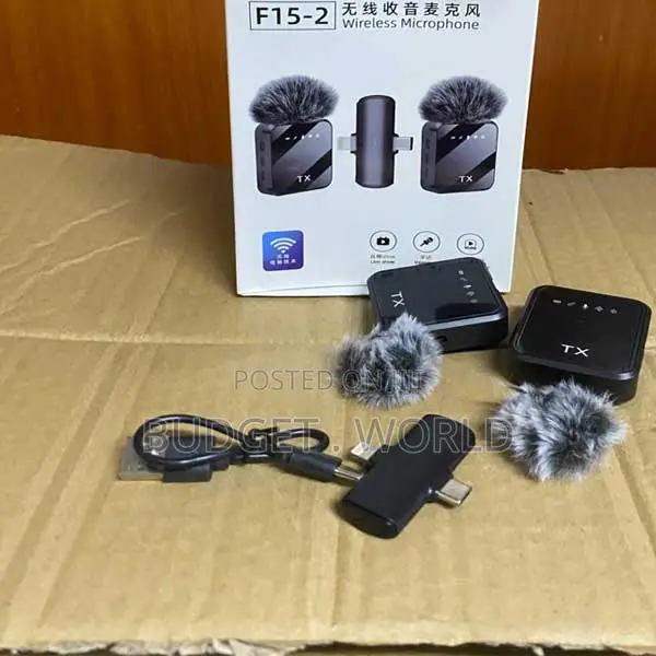 Vloggers F11-2 Dual Wireless Lavalier Mic Noise Cancelling)