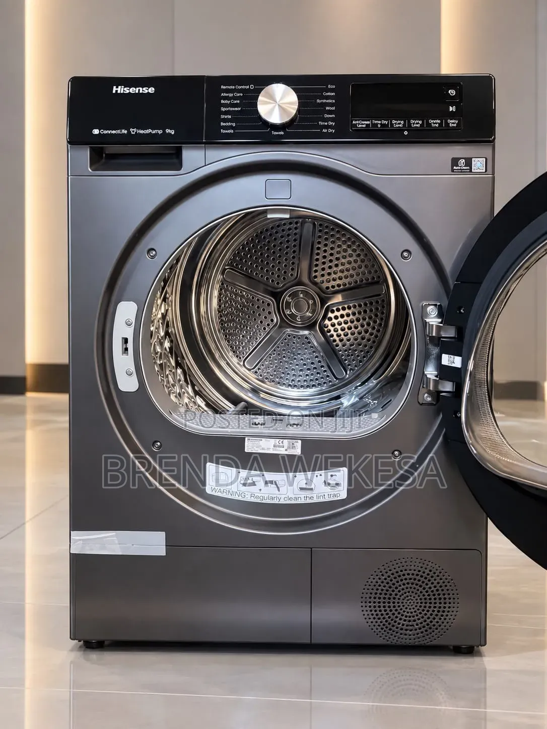 Hisense 9kg Front Load Heat Pump Dryer Kenya - DHQA902UT | Smart Dryer