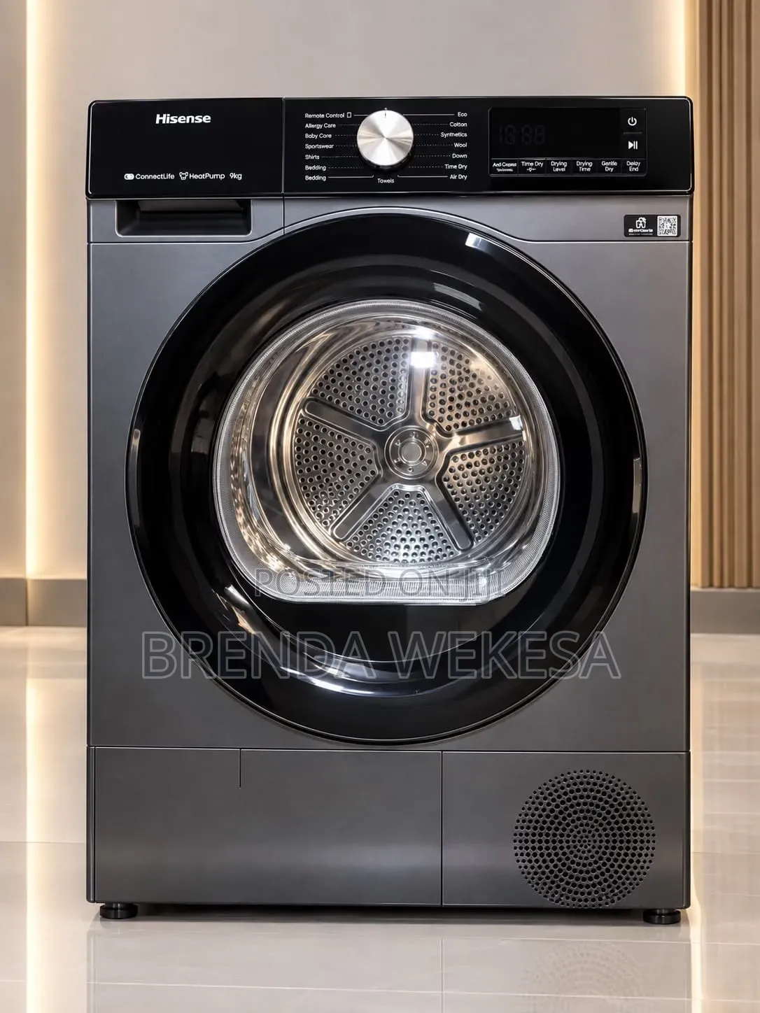 Hisense 9kg Front Load Heat Pump Dryer Kenya - DHQA902UT | Smart Dryer
